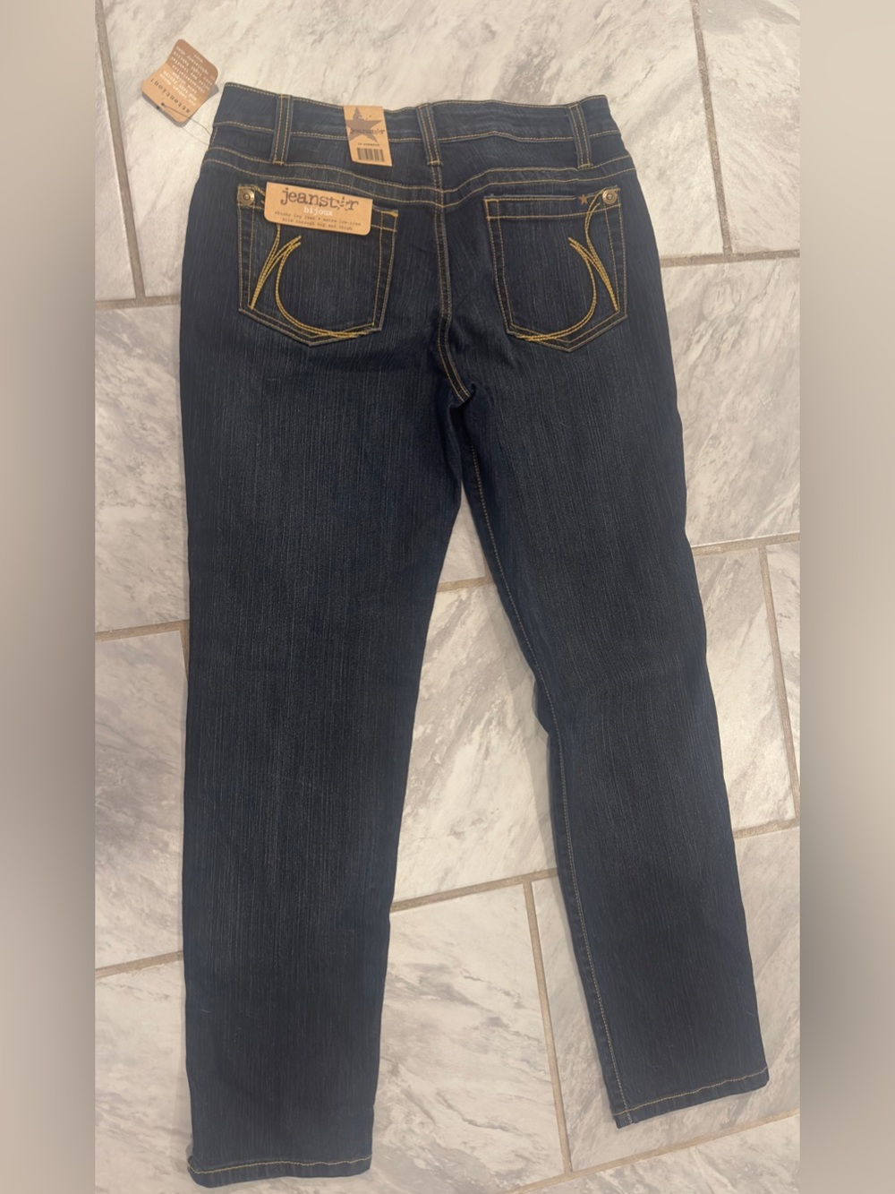 NWT Jeanstar Womens Y2K Extra Low Rise Bijoux Skinny Jeans Size 10 Stretch - Picture 2 of 13
